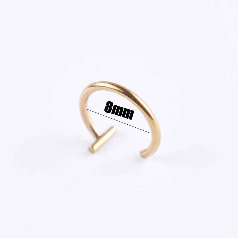 Männer Frauen Trendy Titan Stahl Punk Clip auf Gefälschte Piercing Ohr Nase Lip Ringe Unisex Nase Ring Frauen Septum körper Schmuck Golden 1.0*8mm von Joom DACH