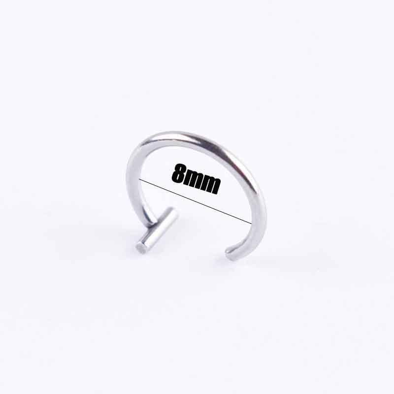 Männer Frauen Trendy Titan Stahl Punk Clip auf Gefälschte Piercing Ohr Nase Lip Ringe Unisex Nase Ring Frauen Septum körper Schmuck Silver 1.0*8mm von Joom DACH