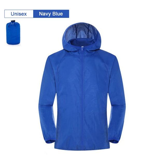 Männer Frauen Wandern Jacke Wasserdicht Quick Dry Camping Jagd Kleidung Sonnenschutz Outdoor Sport Mäntel Anti UV Windjacke XL dunkelblaue von Joom DACH
