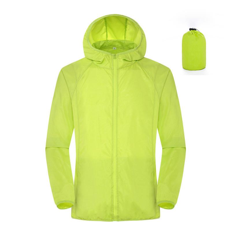 Männer Frauen Wandern Jacken Wasserdicht Sonnenschutz Windjacke Camping Klettern Outdoor Regen Mantel Tragbare Kleidung L grün von Joom DACH