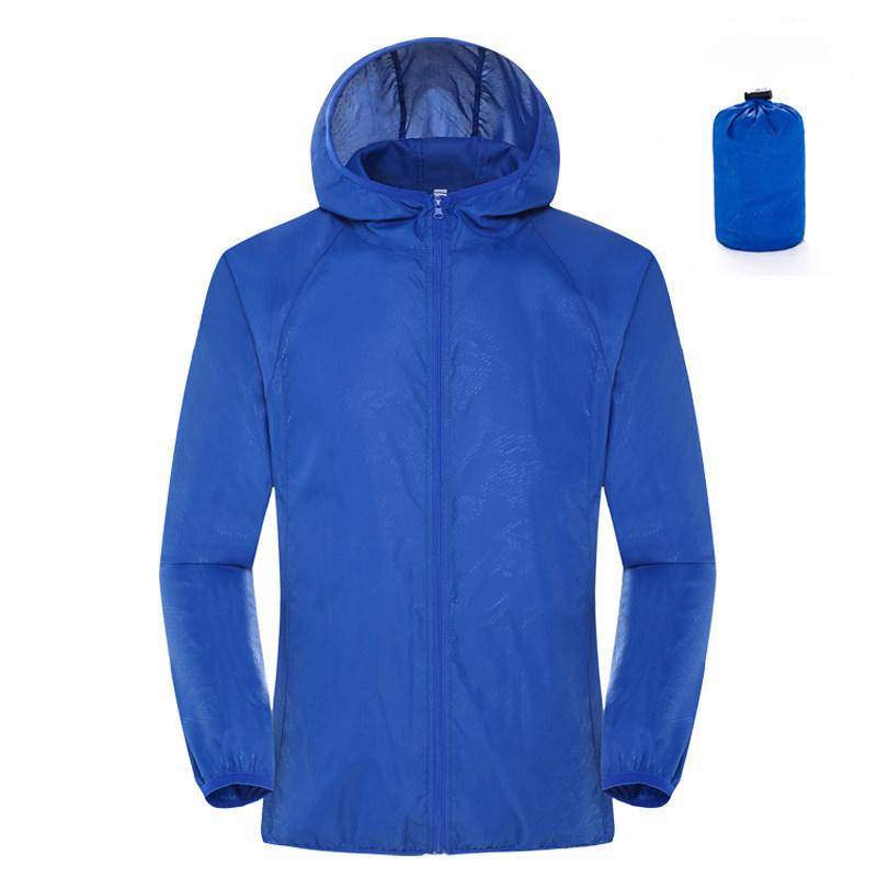 Männer Frauen Wandern Jacken Wasserdicht Sonnenschutz Windjacke Camping Klettern Outdoor Regen Mantel Tragbare Kleidung XS königsblau von Joom DACH