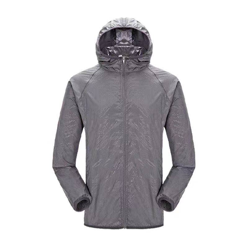 Männer Frauen Wandern Jacken Wasserdicht Sonnenschutz Windjacke Camping Klettern Outdoor Regen Mantel Tragbare Kleidung XXL grau von Joom DACH