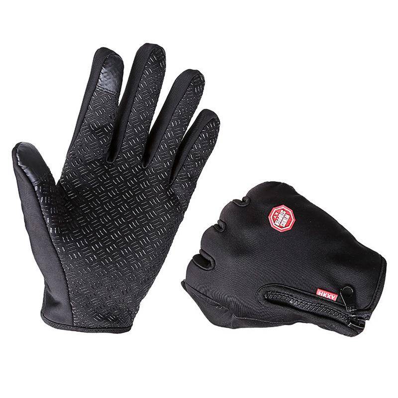 Männer Frauen Winter Warm Winddicht Wasserdicht Thermo Touchscreen Handschuhe Fäustlinge S schwarz von Joom DACH