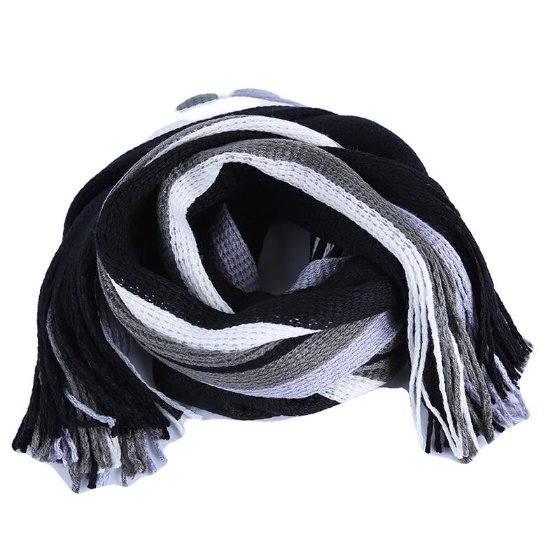 Männer Gestreiften Schal Hals Wrap Winter Warme Herbst Schals Lange Quaste Schal Stola MA One size schwarz von Joom DACH
