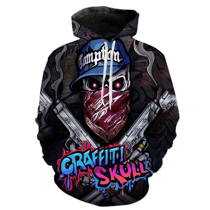 Männer Graffiti Hoodies Jungen Mädchen Kinder 3D Druck Sweatshirt Lustige Kunst Sportbekleidung Casual Junge Mädchen Kinder Coole Hoodie Kleidung L von Joom DACH