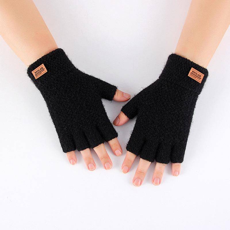 Männer Handwärmer Strickhandschuhe Fingerlose warme Alpakawolle Winter Halbfinger von Joom DACH
