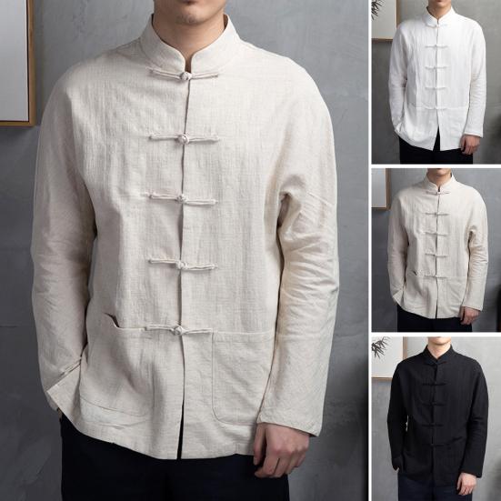Männer Herbst Chinesischen Stil Hemd Top Mandarin Kragen Langarm Taschen Disc Taste Traditionelle Kung Fu Tai Chi Hemd Tang tops Uniform M weiß Männer Herbst Chinesischen Stil Hemd Top Mandarin Kragen Langarm Taschen Disc Taste Traditionelle Kung Fu Tai Chi Hemd Tang tops Uniform M weiß von Joom DACH