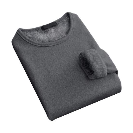 Männer Herbst Winter Hemd Verdickter Plüsch Warme Weiche O Hals Elastische Langarm Einfarbig Pullover Plus Größe Täglichen Bottoming Top unterwäsche 2XL dunkelgraue von Joom DACH