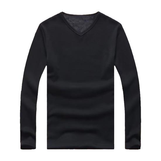 Männer Herbst Winter Hemd Verdickter Plüsch Warme Weiche O Hals Elastische Langarm Einfarbig Pullover Plus Größe Täglichen Bottoming Top unterwäsche 4XL schwarz von Joom DACH