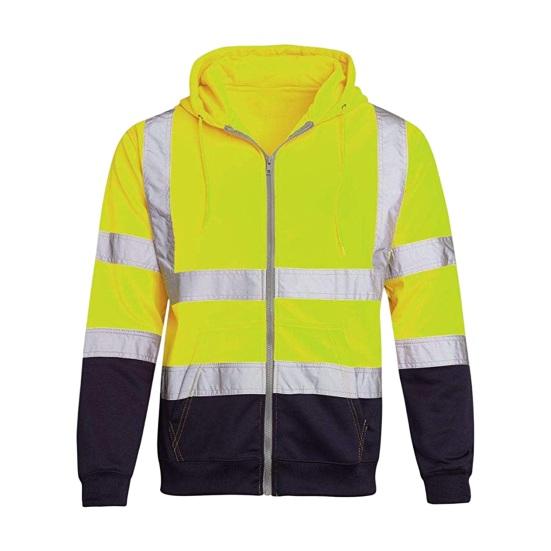 Männer Hoodie Mantel Reflektierende Streifen Sichere Warnung Farbabstimmung Kordelzug Lose Reißverschluss Langarm Warme Weiche Hygiene Overalls Kältebeständig M fluoreszierende grün von Joom DACH