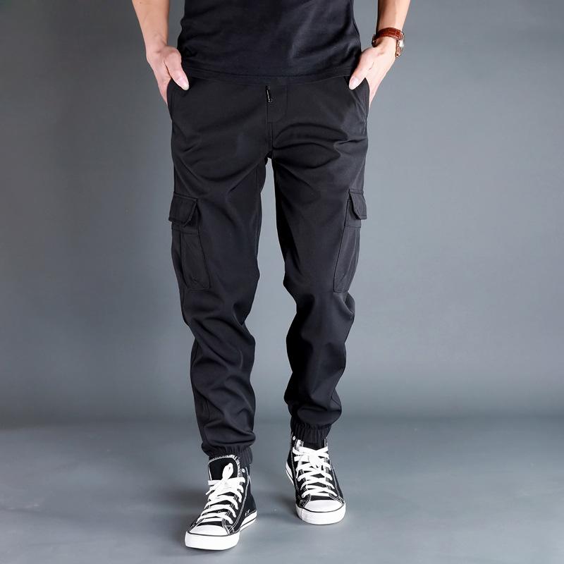 Männer Hosen Schwarz Jogger Multi Tasche Lose Sport Hosen Frühling Herbst Männlich Casual Jogginghose Cargo Hosen Plus Größe M-6XL XL schwarz von Joom DACH