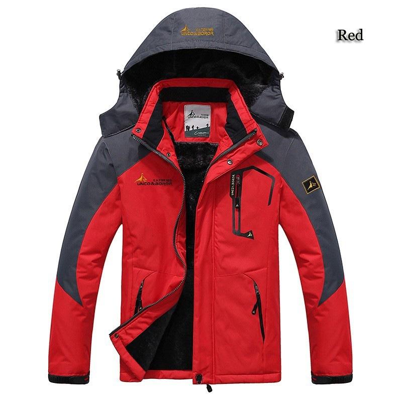 Männer Im Freien Wasserdichte Jacke Camping Wandern Jacken Jagd Klettern Regen Angeln Sport Windjacke Dicke Warme Mit Kapuze Daunenjacke XL rot von Joom DACH