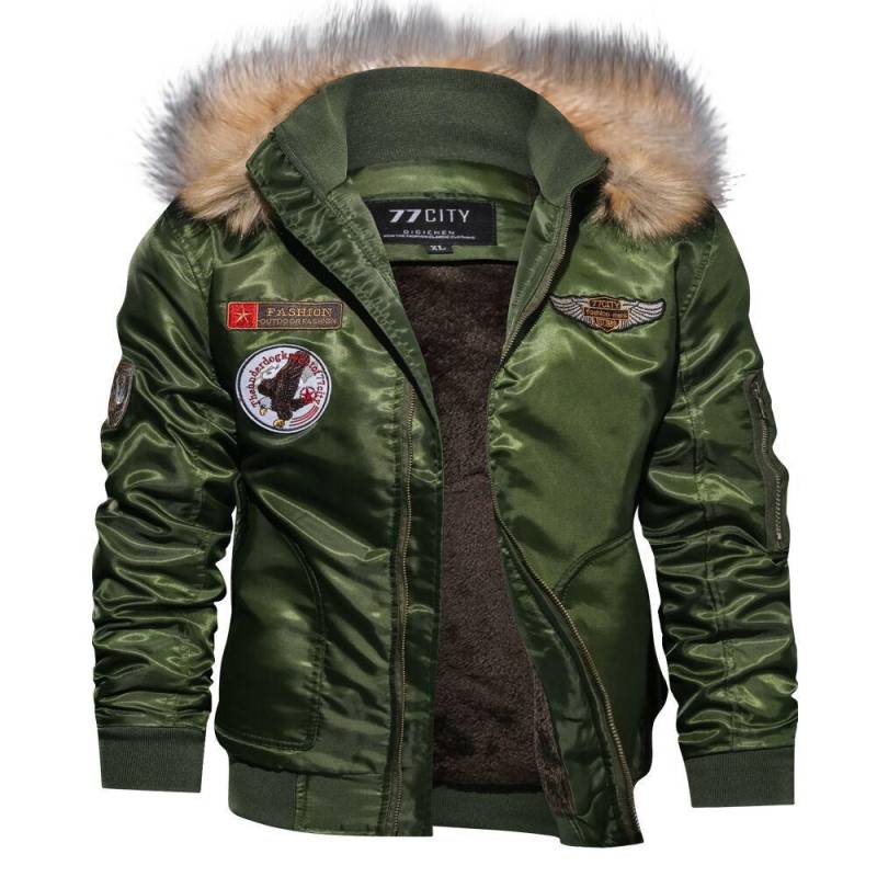 Männer Jacken Winter Armee Grün Militär Motorrad Ma-1 Fliegerjacke Pilot Air Force Bomberjacke L armee grüne von Joom DACH