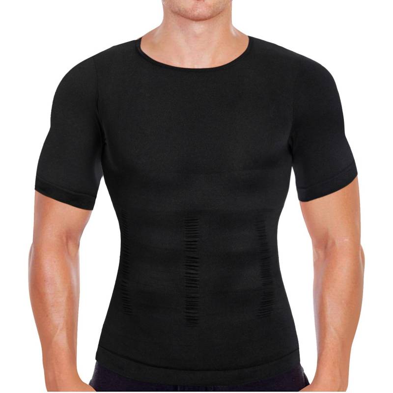 Männer Kompression Shirt Bauch Schlank Body Shaper Bauch Control Shapewear Taille Trainer Tank Tops Workout Weste Abnehmen Unterwäsche XXXL schwarz von Joom DACH