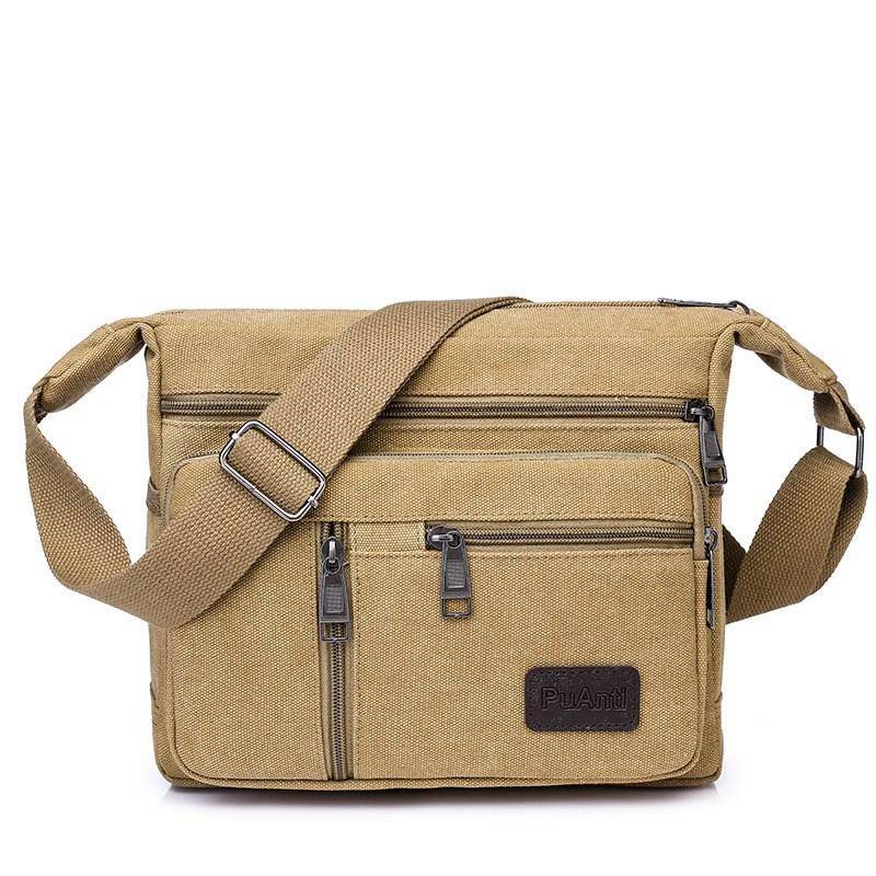 Männer Leinwand Umhängetaschen Casual Tote Reise herren Umhängetasche Luxus Messenger Taschen Mode Hohe Qualität Handtasche khaki von Joom DACH