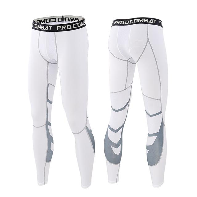 Männer Lycra Kompression Hosen Radfahren Laufen Basketball Fußball Elastizität Jogginghose Fitness Strumpfhosen Legging Hosen Rash Guard XXXL weiß von Joom DACH
