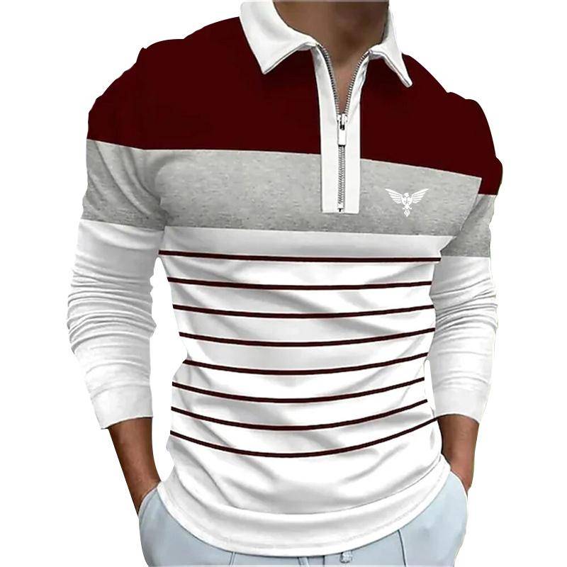 Männer Mode Frühling Herbst Casual Langarm Zipper Polo Shirt, Männer Zauber Farbe Golf Polo Shirt Tops. 5XL Männer Mode Frühling Herbst Casual Langarm Zipper Polo Shirt, Männer Zauber Farbe Golf Polo Shirt Tops. 5XL von Joom DACH