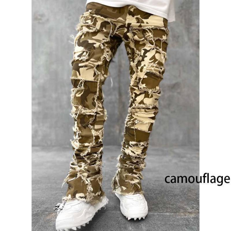 Männer Mode Lässige Mittlere Taille Dünne Lange Jeans Dünne Gerade Denim Hosen für Männer 2XL von Joom DACH