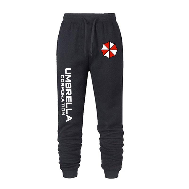 Männer Mode Resident Evil Print Hosen Regenschirm Frühling Herbst Fleece Jogginghose Unisex Lange Hosen Casual Sport Hosen L schwarz von Joom DACH
