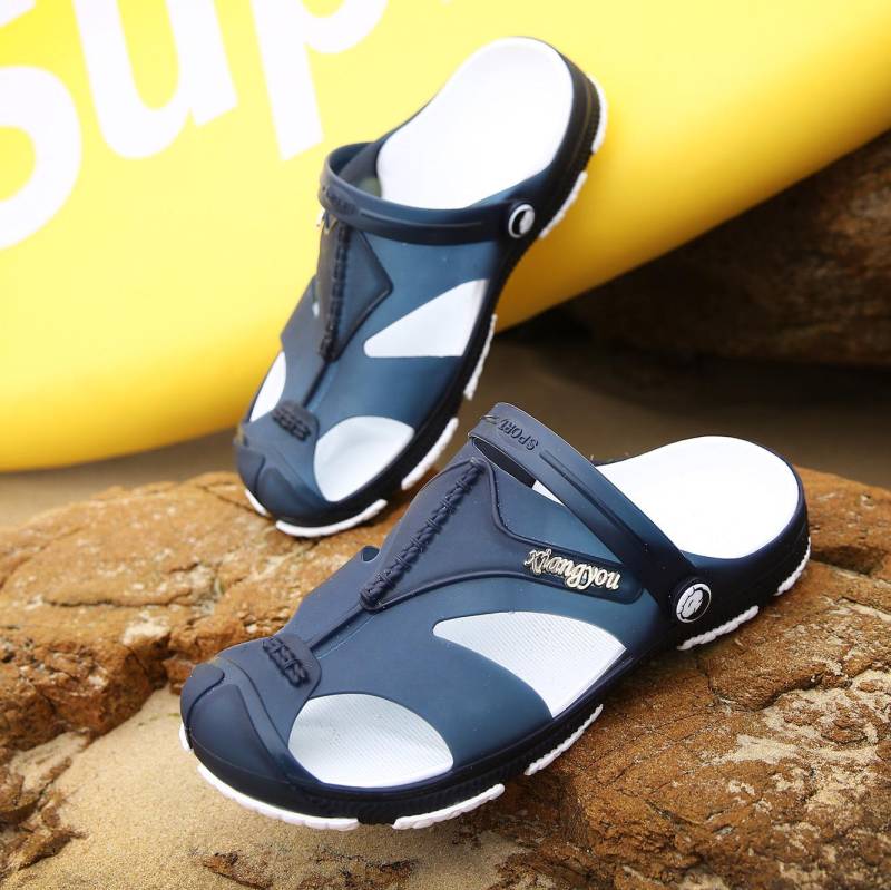 Männer Mode Schuhe Hausschuhe Wohnungen Strand Sandalen Flip Flops Casual Loch Sommer 42 blau Männer Mode Schuhe Hausschuhe Wohnungen Strand Sandalen Flip Flops Casual Loch Sommer 42 blau von Joom DACH