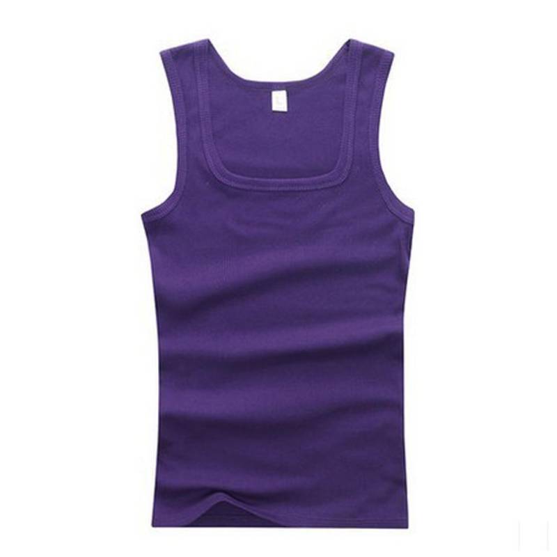 Männer Muskelwesten Baumwolle Unterwäsche Ärmelloses Tank Top Solide Muskelweste Unterhemden Quadratischer Kragen Gymclothing Bodybuilding Tank Tops M violett von Joom DACH