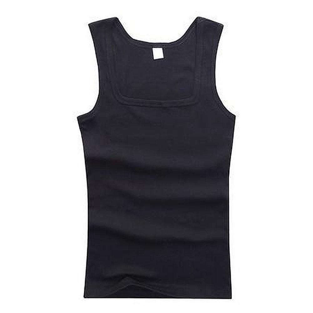 Männer Muskelwesten Baumwolle Unterwäsche Ärmelloses Tank Top Solide Muskelweste Unterhemden Quadratischer Kragen Gymclothing Bodybuilding Tank Tops XL schwarz von Joom DACH