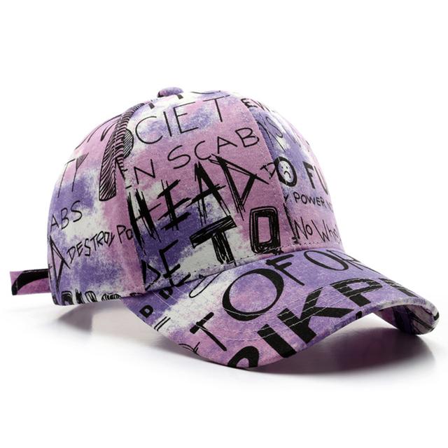 Männer Persönlichkeit Graffiti Rapper Hip Hop Caps Sommer Outdoor Sonnenschutz Baseball Cap Verstellbare Unisex Hut Casual Trucker Hüte Sport Golf Caps violett von Joom DACH
