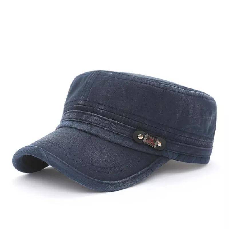 Männer Retro Wasser Waschen Baseball Kappe Outdoor Flache Sonnenschutz Reise Hut Casual Sport Hip Hop Caps Einstellbare Cowboy Hüte navy blau von Joom DACH