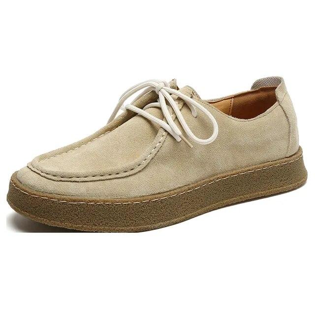Männer Schuhe Schnüren Leder Casual Schuhe Frühling Herbst Männlichen Turnschuhe Designer Mann Schuhe Aus Echtem Leder Barfuß Schuhe 39 beige von Joom DACH