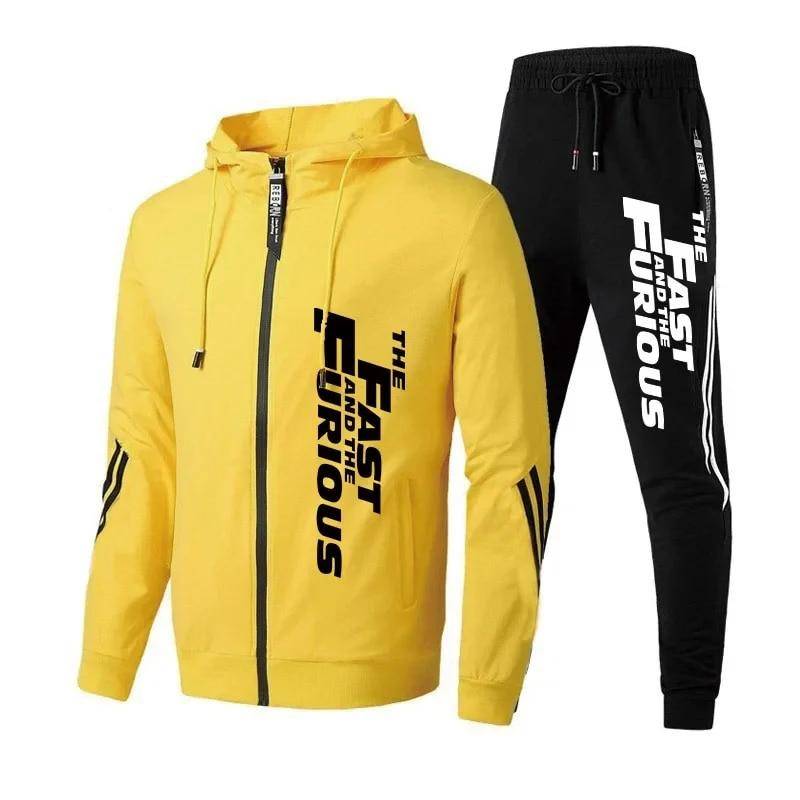 Männer Sets Trainingsanzug Hoodie + Hosen Zipper Streifen Mode Casual Outdoor Sport Jogging Fitness Sportswear Männer Sweatshirt Anzug M-3XL 2XL von Joom DACH