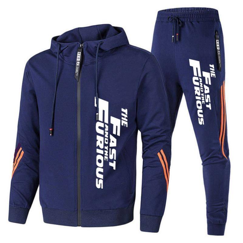 Männer Sets Trainingsanzug Hoodie + Hosen Zipper Streifen Mode Casual Outdoor Sport Jogging Fitness Sportswear Männer Sweatshirt Anzug M-3XL 2XL von Joom DACH