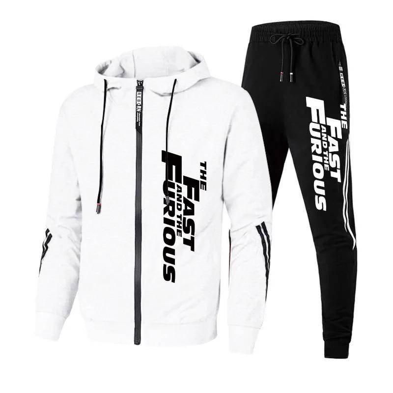 Männer Sets Trainingsanzug Hoodie + Hosen Zipper Streifen Mode Casual Outdoor Sport Jogging Fitness Sportswear Männer Sweatshirt Anzug M-3XL L von Joom DACH