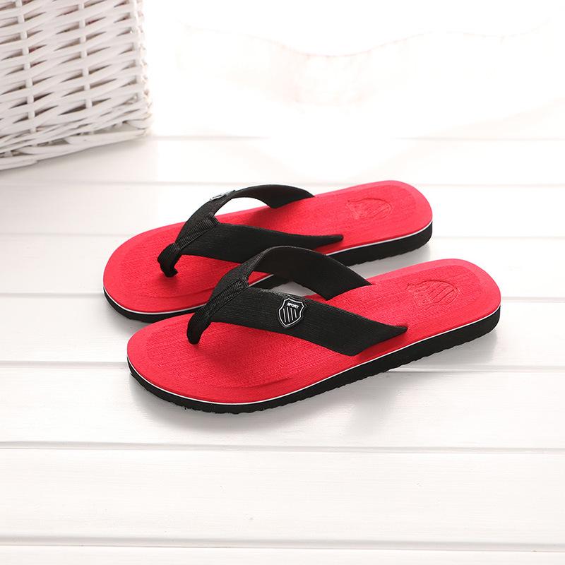 Männer Sommer Flip-Flops Strand Sandalen Anti-Slip Indoor Outdoor Casual Flache Schuhe Hohe Qualität Hause Hausschuhe Für Männer 42 rot von Joom DACH