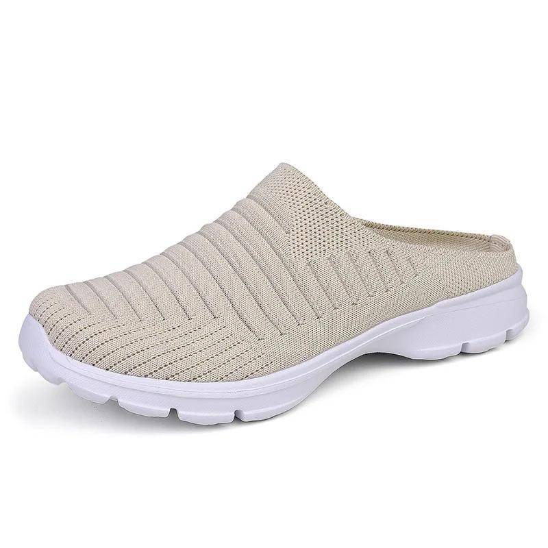 Männer Sommer Mesh Casual Schuhe Atmungsaktive Halbe-pack Hausschuhe Männer Frauen Flache Mode Wanderschuhe Outdoor Männer Luxus Sandalen 44 beige von Joom DACH