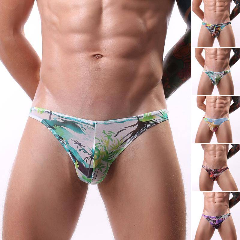Männer Strand Coconut Tree Print Unterhose Mesh Atmungsaktive Low Waist Slips L sonnenuntergang von Joom DACH
