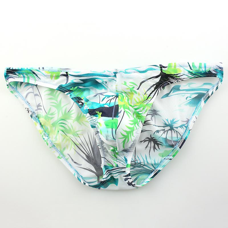 Männer Strand Coconut Tree Print Unterhose Mesh Atmungsaktive Low Waist Slips XXL weiß von Joom DACH