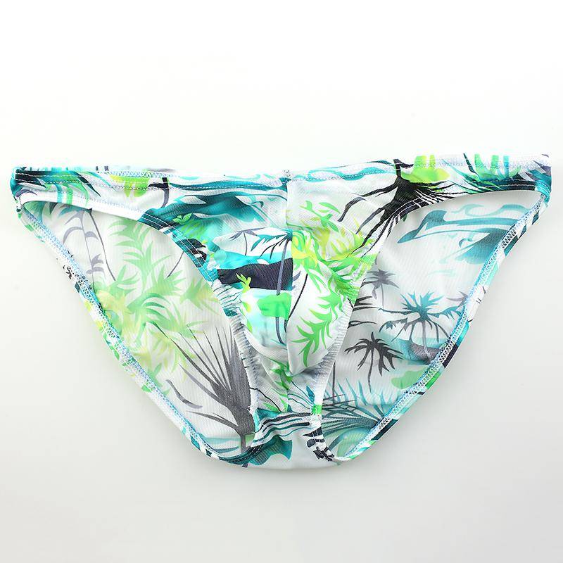 Männer Strand Coconut Tree Print Unterhose Mesh Atmungsaktive Low Waist Slips XXL weiß von Joom DACH