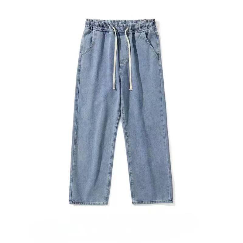 Männer Streetwear Baggy Wide Leg Jeans koreanische Mode gerade lässig lose Denim Cargohose Übergröße XXXL von Joom DACH