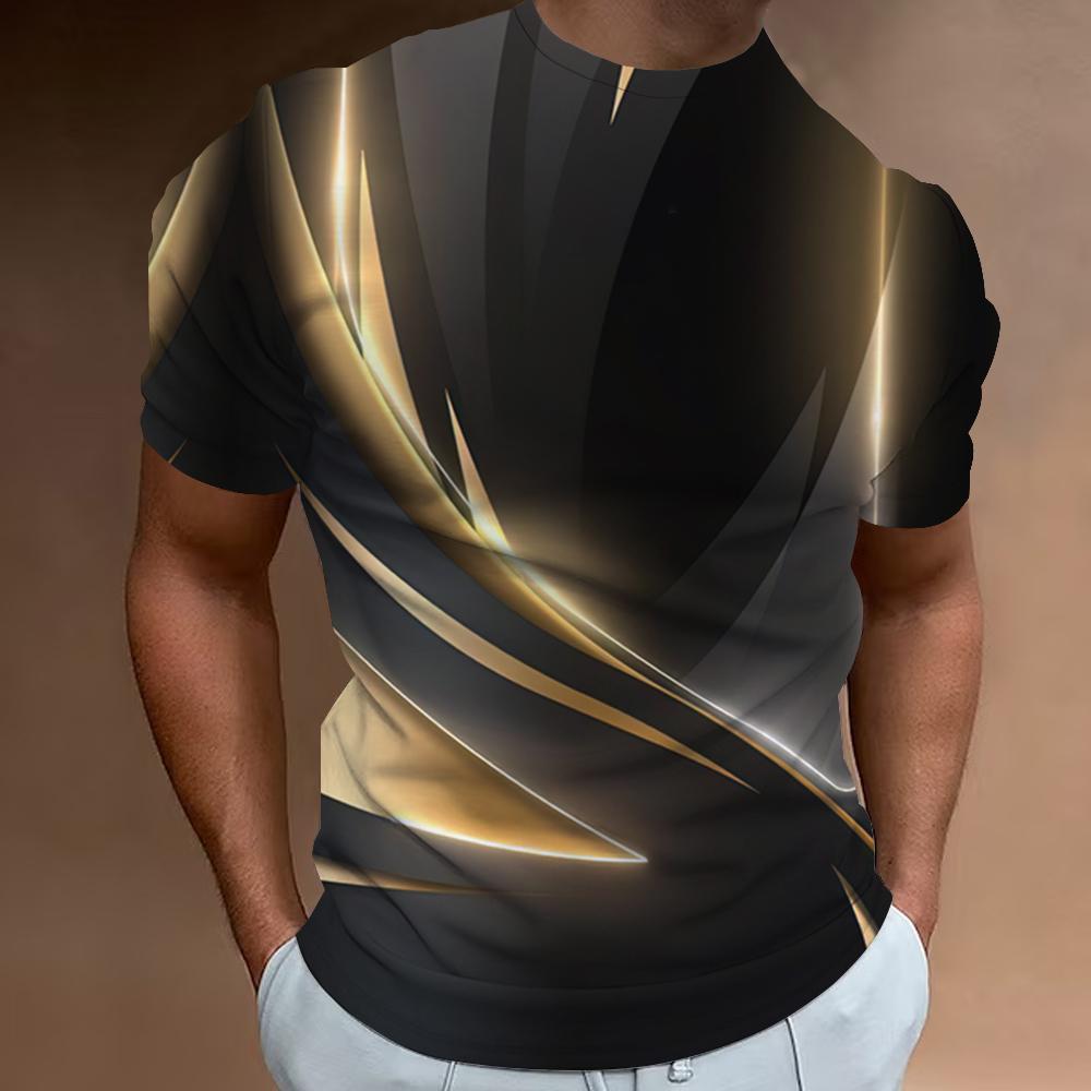 Männer T-shirt 3D Gestreiften Druck Sweatshirt Tops Sommer O Hals Casual Kurzarm Männlich Slim Fit Kleidung Günstige Bekleidung 2XL von Joom DACH