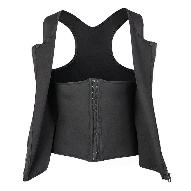 Männer Taille Trainer Weste Korsett Neopren Sauna Anzug Workout Tank Tops Shapewear Gewicht Verlust Abnehmen Body Shaper Kompression Shirt XL schwarz von Joom DACH