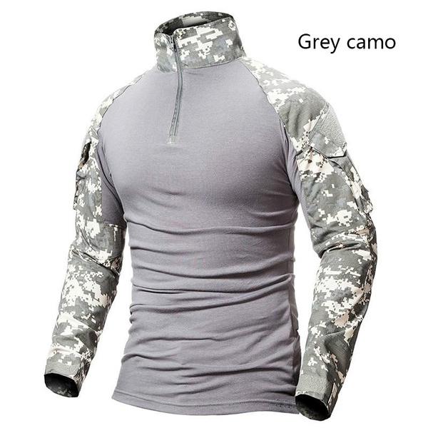 Männer Taktische Hemd Outdoor Tragen-beständig Camouflage T-Shirts Männlich Militär Langarm Shirts Camping Wandern Tops Armee Kampf Shirts XXXL von Joom DACH