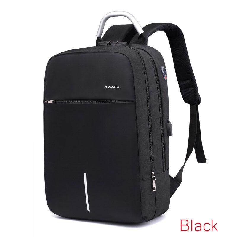 Männer Tasche Passwort Lock Anti-diebstahl Rucksack USB Lade Computer Tasche Business Casual Rucksack None schwarz von Joom DACH