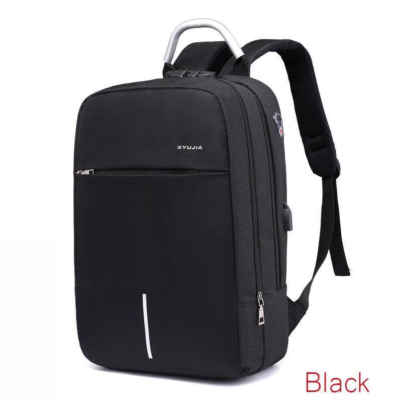 Männer Tasche Passwort Lock Anti-diebstahl Rucksack USB Lade Computer Tasche Business Casual Rucksack None schwarz von Joom DACH