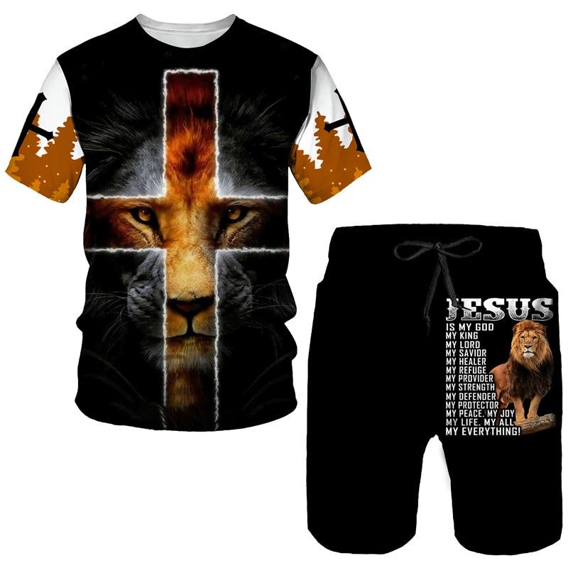 Männer Übergroße Kleidung T-shirt Shorts outfits Sets Streetwear Männliche T-shirt Set Sommer Retro Strand 3D Druck Männer Trainingsanzug S von Joom DACH