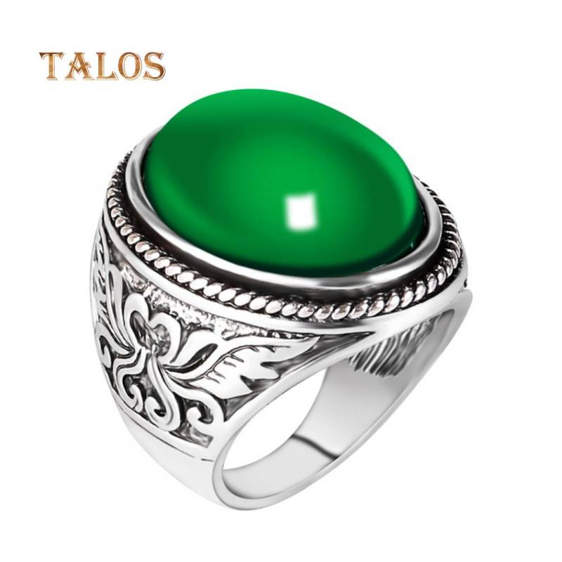 Männer Vintage Künstliche Edelstein Finger Ring Carving Band Schmuck Party Bankett Geschenk Zubehör US 10 von Joom DACH