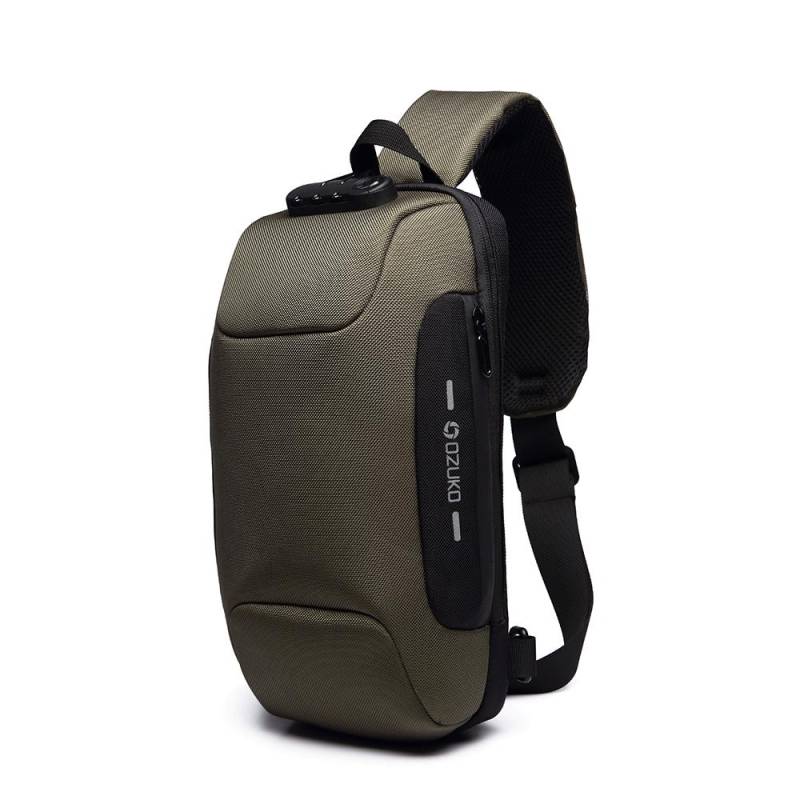 Männer Wasserdichte USB Oxford Umhängetasche Anti-diebstahl Schulter Sling Tasche Multifunktions Kurze Reise Messenger Brust Pack Für Männer armee grüne von Joom DACH