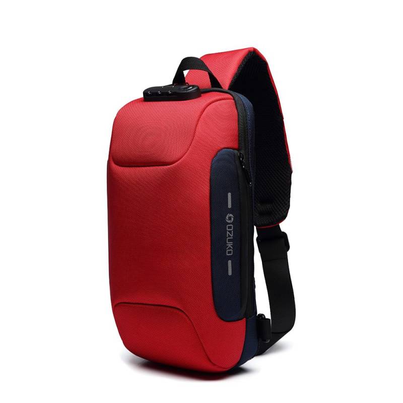 Männer Wasserdichte USB Oxford Umhängetasche Anti-diebstahl Schulter Sling Tasche Multifunktions Kurze Reise Messenger Brust Pack Für Männer rot von Joom DACH