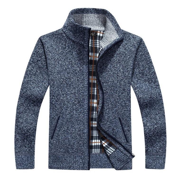 Männer Winter Cardigan Mantel Dünger zu erhöhen Plus samt dicken Pullover L kadett graue von Joom DACH