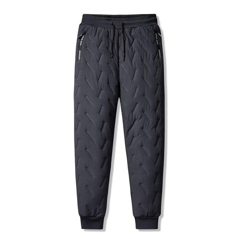 Männer Winter Fleece Dicke Lammwolle Warme Jogginghose Casual Wasserdicht Große-Größe Wolle Hosen Männlich Schwarz Grau Jogger Hosen 6XL grau von Joom DACH