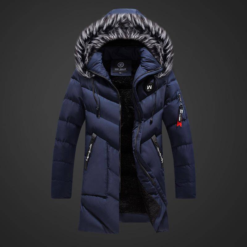 Männer Winter Jacke Mit Kapuze Beiläufige Lange Dicke Fleece Parkas Jacken Mantel Männer Pelz Kragen Outdoor Military Taschen Mantel L von Joom DACH